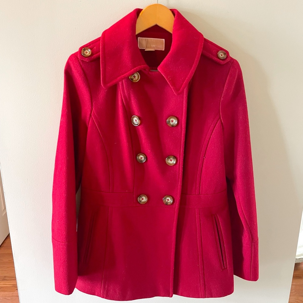 ❗️REDUCED❗️ 
❤️ Michael Kors Classic Red Pea Coat ❤️
